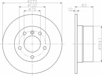 HELLA PAGID 8dd355104821 -  Тормозной диск